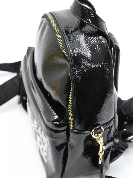 Versace Jeans Patent Leather Backpack - Black/White main image 7